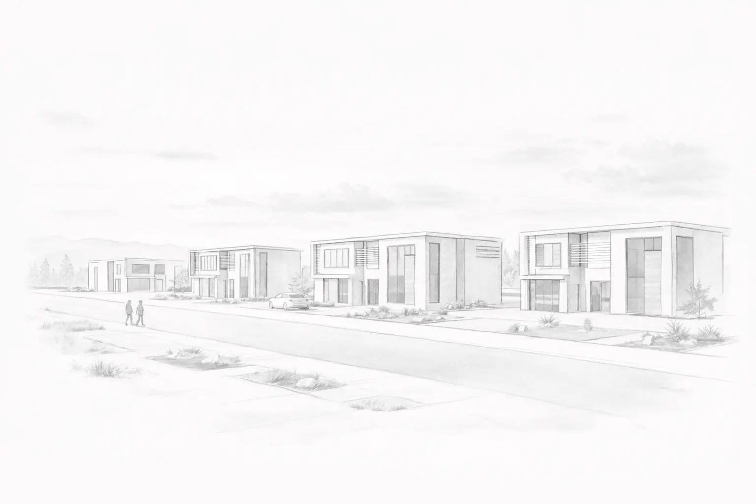 Expanded scene with multiple villas